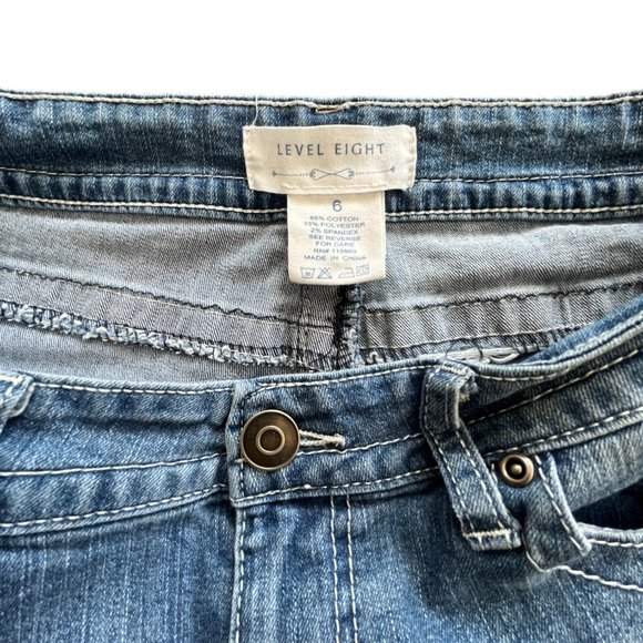 Level Eight Women Denim Capris Mid Rise Embroidered Stretch Sz6 W30 - Picture 4 of 7